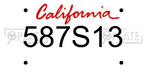 587S13 California License Plate
