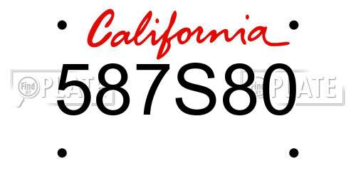 587S80 California License Plate