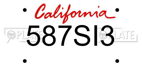 587SI3 California License Plate