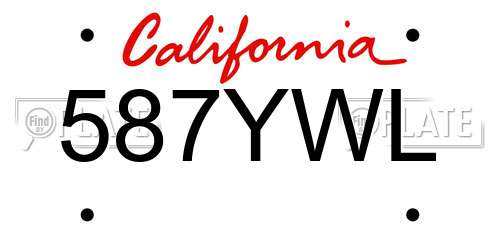 587YWL California License Plate
