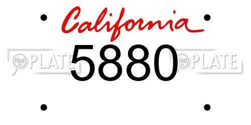 5880 California License Plate