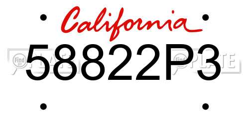 58822P3 California License Plate