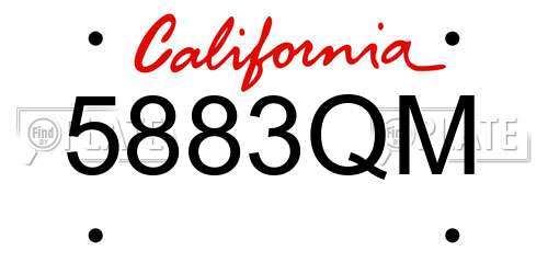 5883QM California License Plate