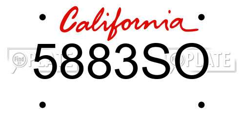 5883SO California License Plate