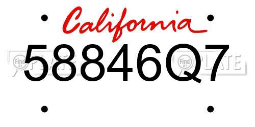 58846Q7 California License Plate