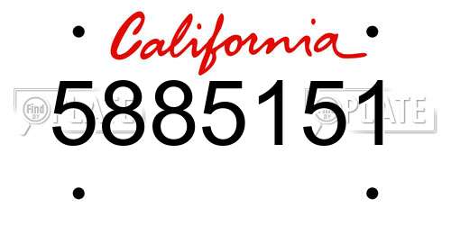 5885151 California License Plate