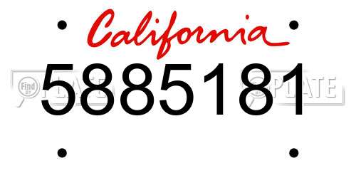 5885181 California License Plate