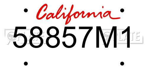58857M1 California License Plate