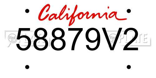 58879V2 California License Plate