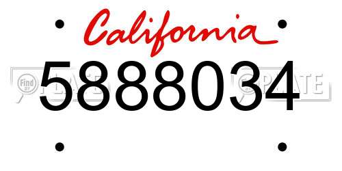 5888034 California License Plate