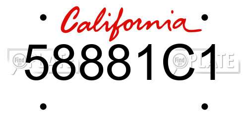 58881C1 California License Plate