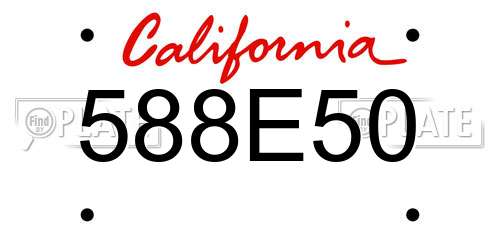 588E50 California License Plate