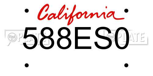 588ES0 California License Plate