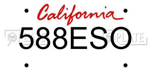 588ESO California License Plate