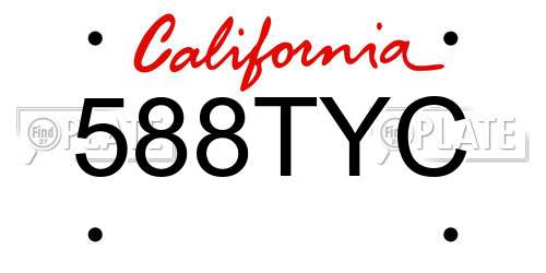 588TYC California License Plate