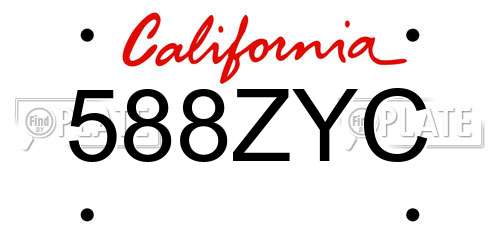 588ZYC California License Plate