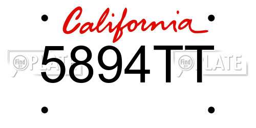5894TT California License Plate