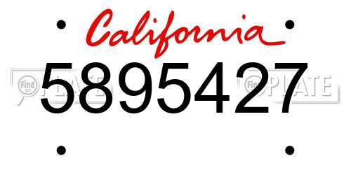 5895427 California License Plate