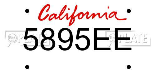 5895EE California License Plate