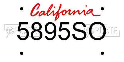5895SO California License Plate