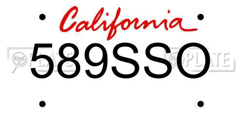 589SSO California License Plate