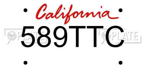 589TTC California License Plate