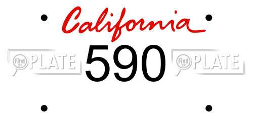 590 California License Plate