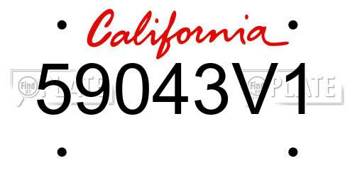 59043V1 California License Plate