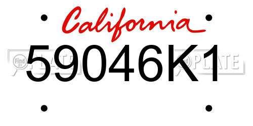 59046K1 California License Plate