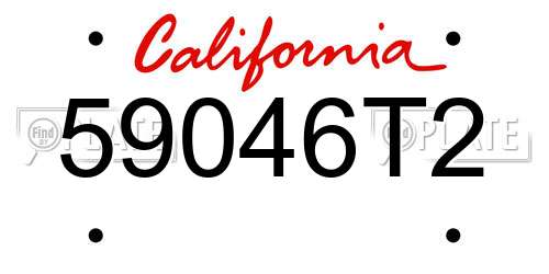 59046T2 California License Plate