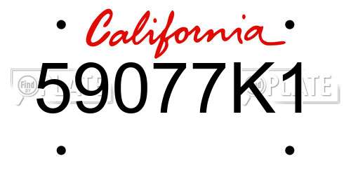 59077K1 California License Plate