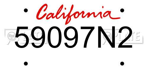 59097N2 California License Plate