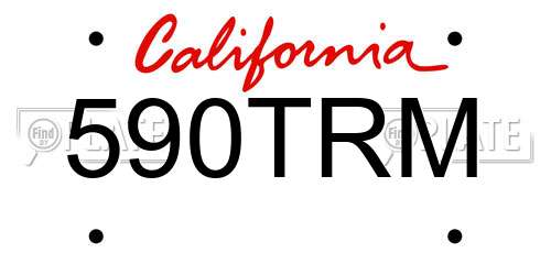 590TRM California License Plate