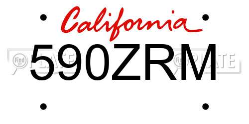 590ZRM California License Plate