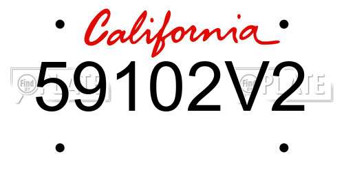 59102V2 California License Plate