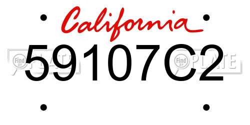 59107C2 California License Plate