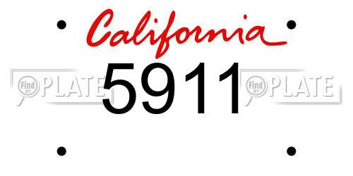 5911 California License Plate