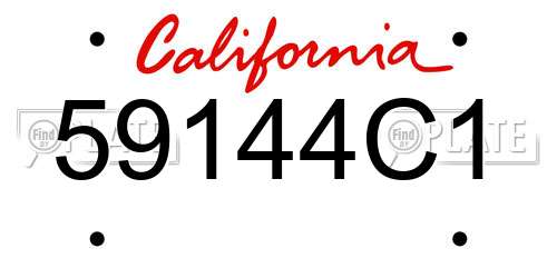 59144C1 California License Plate