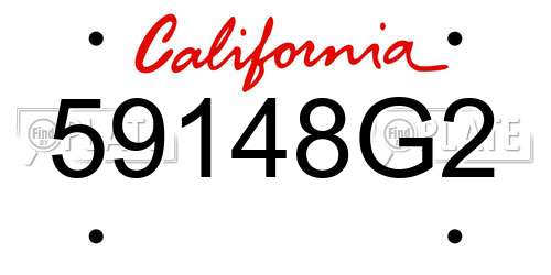 59148G2 California License Plate