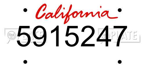 5915247 California License Plate