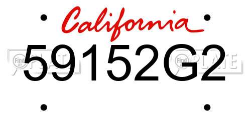 59152G2 California License Plate