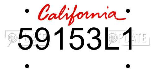 59153L1 California License Plate