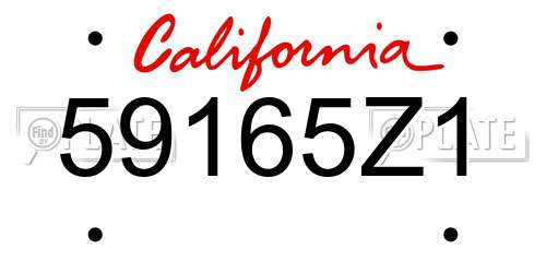 59165Z1 California License Plate