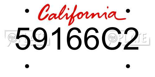59166C2 California License Plate