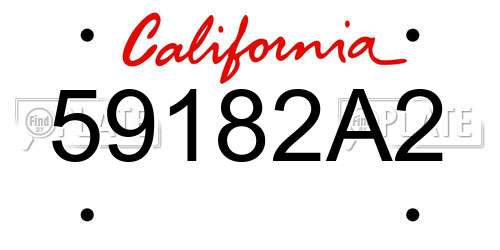 59182A2 California License Plate