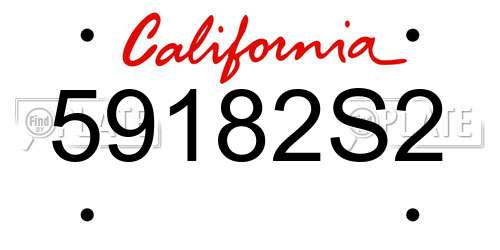 59182S2 California License Plate