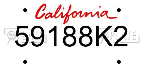 59188K2 California License Plate