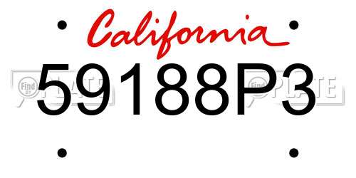 59188P3 California License Plate