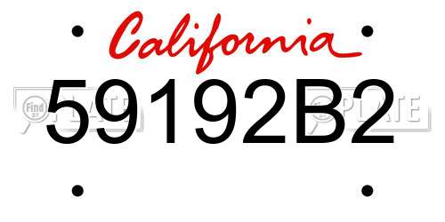 59192B2 California License Plate