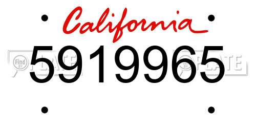 5919965 California License Plate